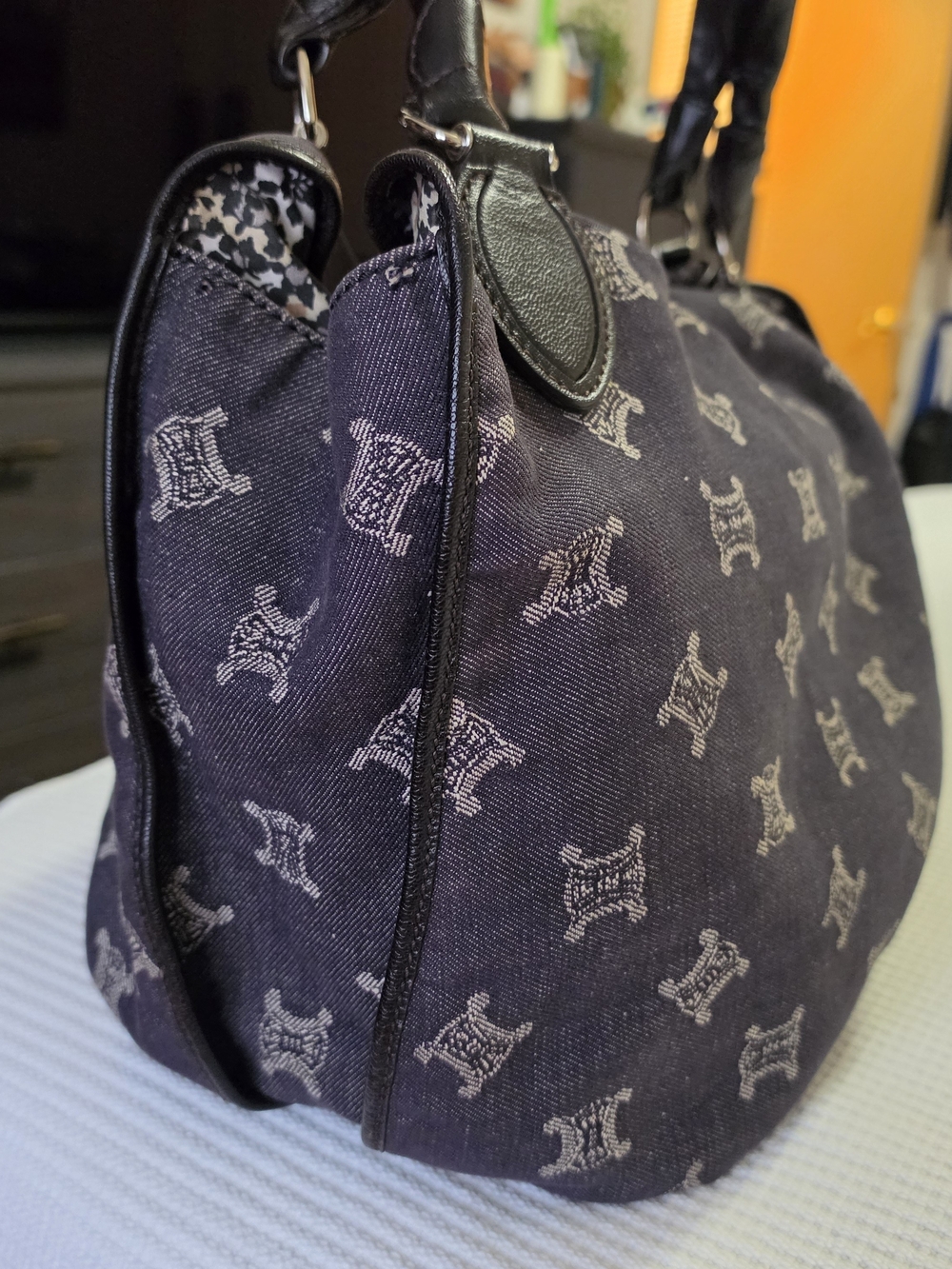 Celine Macadam Denim Shoulder Bag - Picture 2 of 10